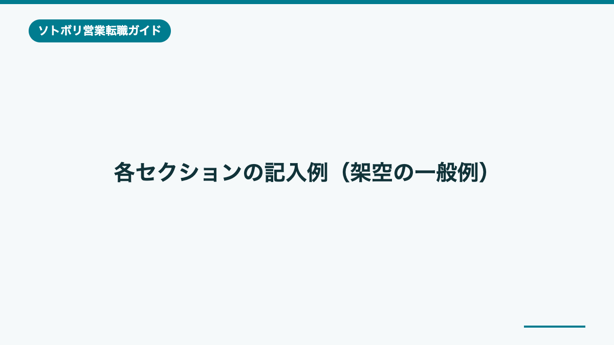 各セクションの記入例（架空の一般例）